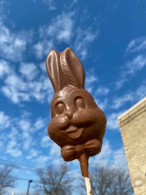 Solid Chocolate Long-Eared Bunny Sucker